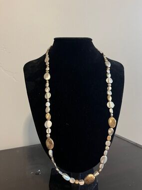 Coldwater Creek Two-Tone Gold and Silver Disc Necklace